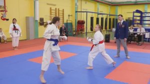 Карате сётокан. Краевые соревнования по карате ВБЕ. 12 декабря 2021. Девочки 11 лет. Кумите - 01.