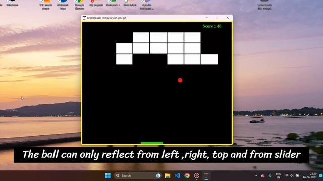 BrickBreakerGame GUI using java Swing and java AWT
