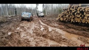 Прадо 150 на 35-х и Нива на 32-х на весеннем бездорожье"4х4 Братск"