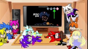 Sonic Characters reacts to FNF Vessel(Lord X vs Tails) Confronting yourself (Sonic.exe vs Sonic)