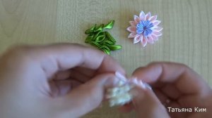 Заколка Канзаши/Лента 2,5 и 1,5 см/Kansasi's Hairpin/ 簪/ Tape 2,5 and 1,5 cm