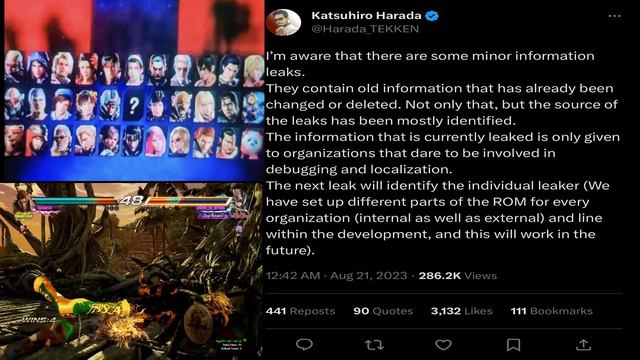 HARADA SPEAKS ON THE TEKKEN 8 LEAKS! (Rant)