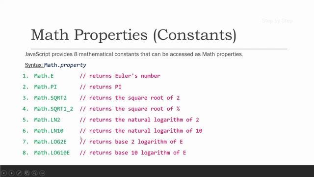 Math Object - Properties || JavaScript Tutorial for Beginners  - 62