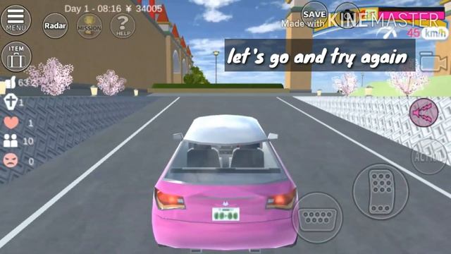 [Sakura School Simulator] Drive on the roof of school and Defeat 5 Monkfish