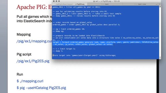 9.9 ElasticSearch Training - Apache Pig to ElasticSearch data processing application part 2