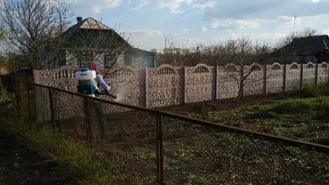 БЕНЗИНОВЫЙ ОПРЫСКИВАТЕЛЬ САДКО/ ОБРАБОТКА ДЕРЕВЬЕВ ПО ЗЕЛЁНОМУ КОНУСУ.