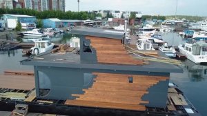 Самоходная баня на воде. Плавучая баня.