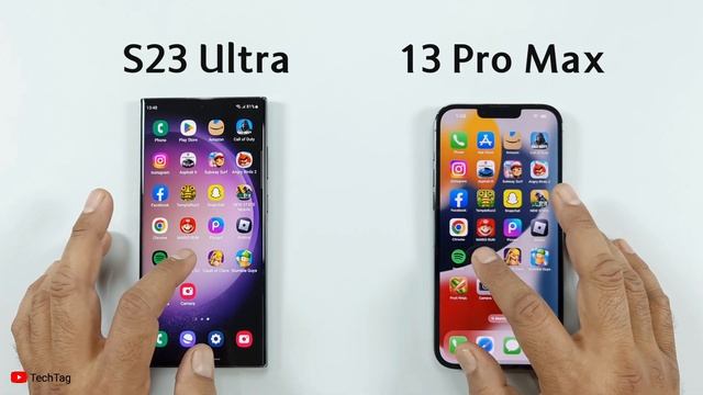 Samsung S23 Ultra vs iPhone 13 Pro Max | SPEED TEST смотреть онлайн
