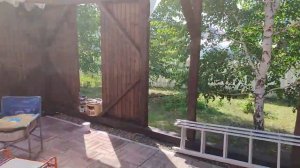 беседка 7 на 5 метров, пол плитка 50 на 50 см 1 часть