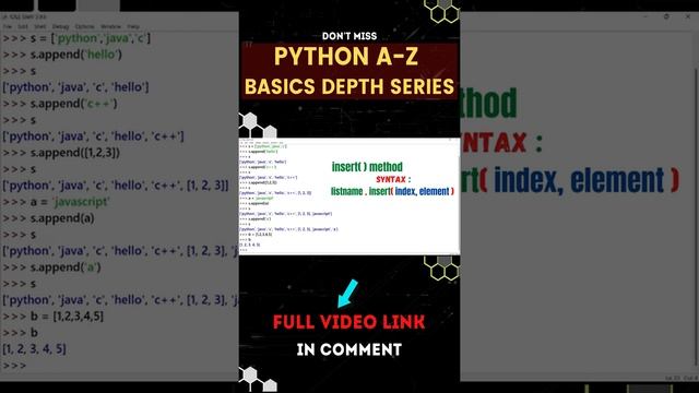 list insert ( ) method in python #telugu #codingintelugu #codingisfun #telugucodingchannels #coding