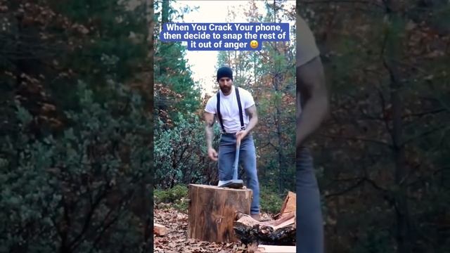 Lumber Jack Gets Mad ? #shorts #angry #axe #lumberjack #strong