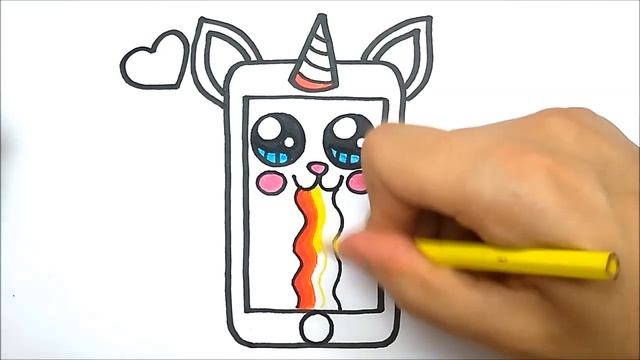 HOW TO DRAW A CUTE CELL PHONE SMARTPHONE смотреть онлайн
