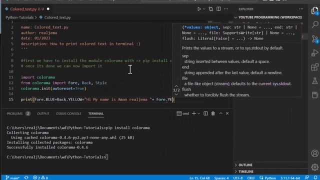 Printing Colored Text in Python