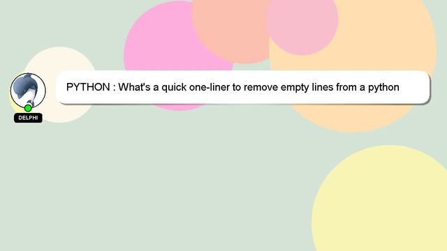 PYTHON : What's a quick one-liner to remove empty lines from a python string?