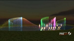 Визуализация спецэффектов: Шоу водных фонтанов и Фонтана с огненной шапкой.