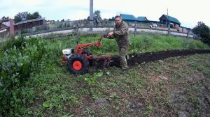 Мотоблок МТЗ-09 с реверсивным плугом ПЦ-1-18.Запахиваем скошенную фацелию.Работа в удовольствие.