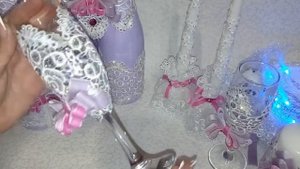 Пример украшения бутылок фужеров бокалов свечей для свадьбы , а также свадебный очаг своими руками