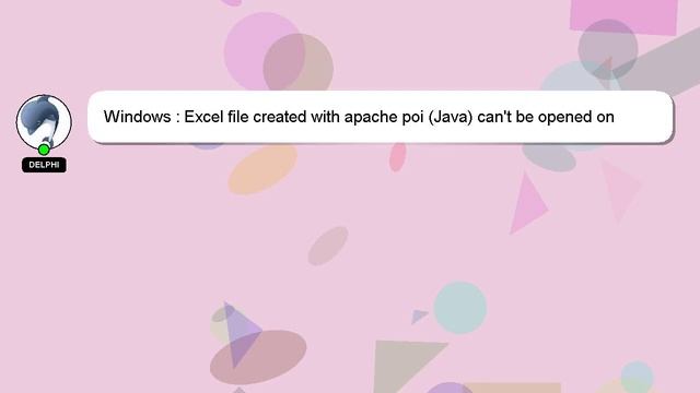 Windows : Excel file created with apache poi (Java) can't be opened on Windows смотреть онлайн