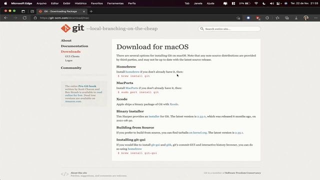 Instalacao do Git no ambiente Windows e Mac