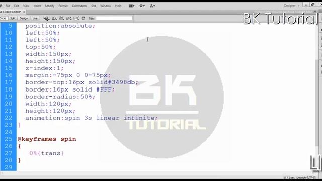 How to Create a Web Page , Web Site PreLoader Using CSS , JavaScript By BK Tutorial