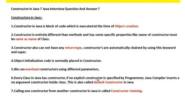 Constructors in Java