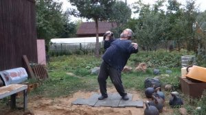 4 ПУДА!65 КГ!СТАРИННАЯ ГИРЯ ИВАНА БЕРИТАШВИЛИ!ЖИМ ПОЧТИ 7 РАЗ 65 KG OLD TIME KETTLEBELL PRESS 6REPS