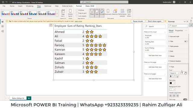 Star Rating Visual in Microsoft POWER BI
