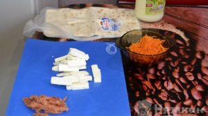 Закуска с красной рыбой и корейской морковью