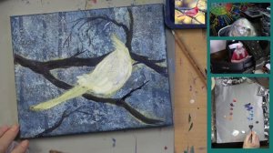 Red Cardinal on a Snowy Branch with Acrylics | a Painting Tutorial with Ginger Cook