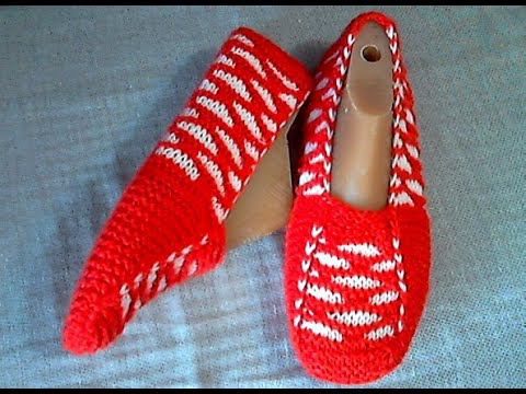 Следки  на двух спицах без шва.