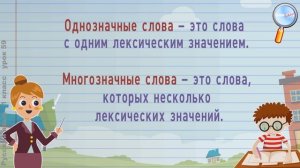 Русский язык 1 класс (Урок№59 - Что такое однозначные и многозначные слова? Словари русского языка.