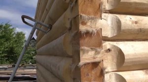 Сруб бани | Угол в "лапу"