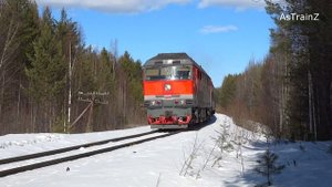 Тепловоз ТЭП70-0534 с пассажирским поездом Приобье - Екатеринбург