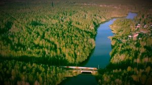 Васкелово и Лемболовское озеро с высоты.