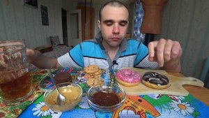 МУКБАНГ АСМР ПОНЧИКИ / DONUTS / ПЕЧЕНЬЕ/ ШОКОЛАД / CHOCOLAТЕ / ПАСТА/ EATING ASMR Mukbang #533