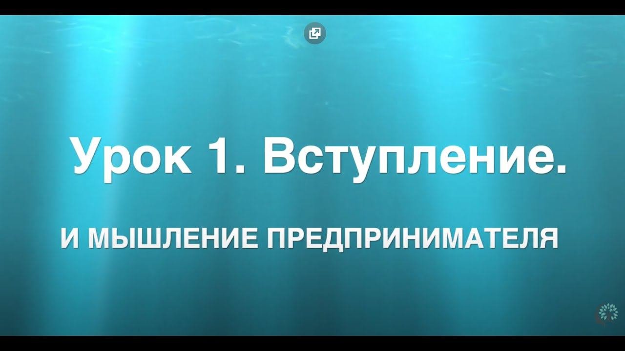 Урок 1 Вступление и мышление предпринимателя Часть1