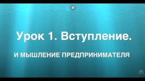 Урок 1 Вступление и мышление предпринимателя Часть1