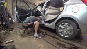 Хендай Солярис. Замена двери и восстановление порога + покраска. Hyundai Solaris body repair.