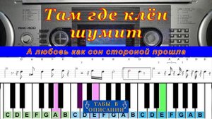 Там где клен шумит (cover) | Табы для пианино