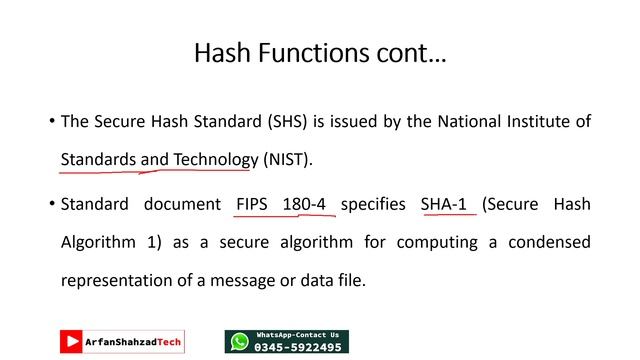 Info. Sec. (09) Hash Functions by Arfan Shahzad смотреть онлайн