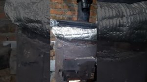 Печка в гараж на отработке и дровах, с бочки и жигулевского диска.