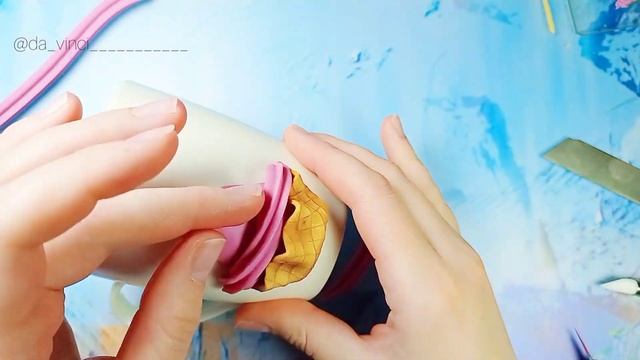 Пирожное из полимерной глины | как слепить пирожное | чашка с декором