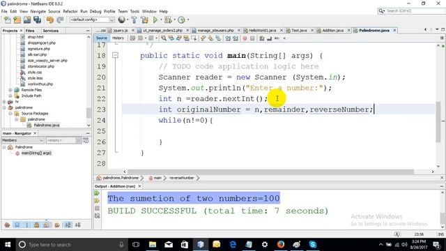 Write a java program to check number is palindrome or not? смотреть онлайн