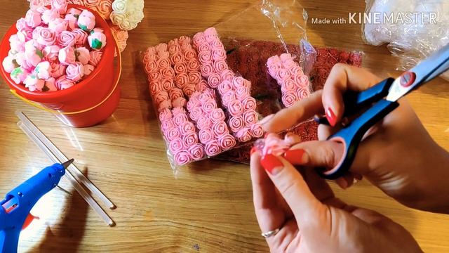 Мишка из роз своими руками. DIY смотреть онлайн