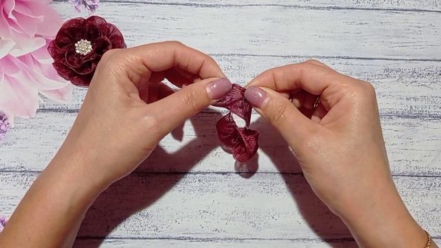 канзаши#цветок#органза.                  МК 🎀 Воздушные цветы из органзы🌸🎀
