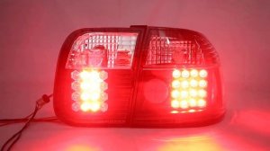 Fit 1996 97 1998 Honda Civic EK3 EK4 Sedan Black LED Rear Tail Lamp Light EJ