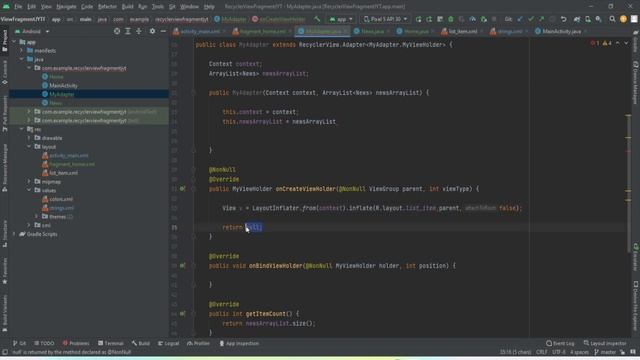 Recyclerview in Fragment Android Studio Tutorial || Recyclerview || Fragment || Java