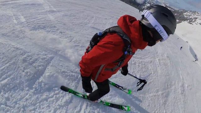 Flaine, 2019 - Serpentine blue run, insta360 one x смотреть онлайн