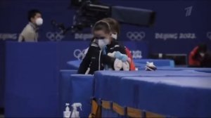 Камила Валиева на тренировке в Пекине 3.02.2022
