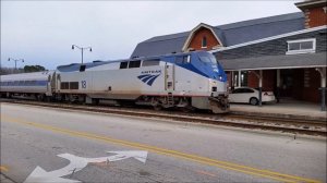 [AMTRAK]18 P42DC Idling @ Fayetteville NC Train Station Leading P089-19 On The #2 Track Part 1-3